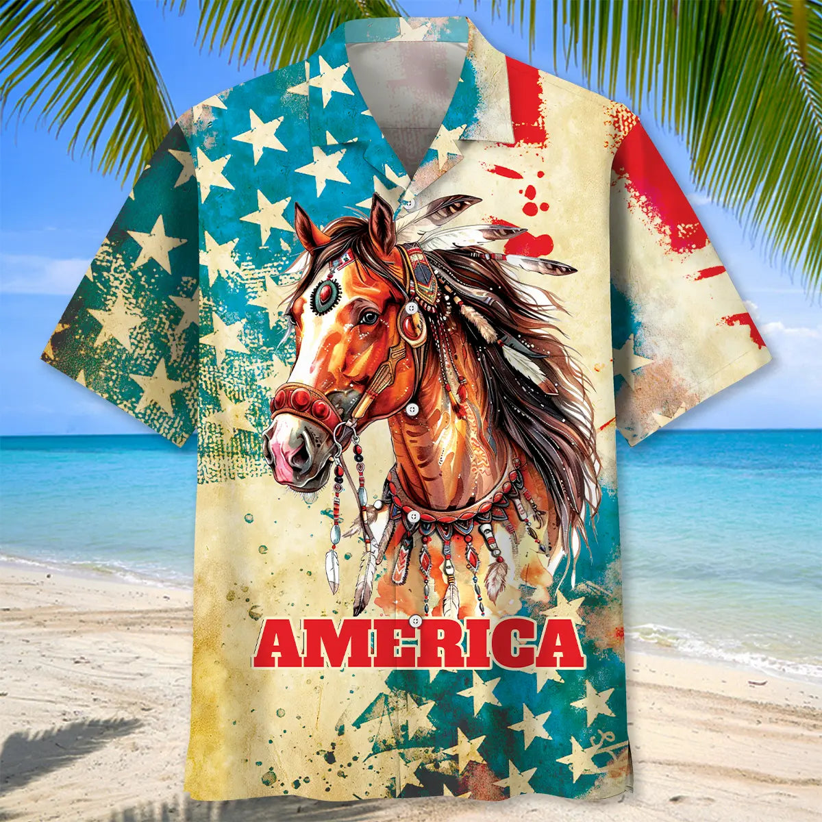 Vintage Horse USA Hawaiian Shirt For Resort Escape, Poolside Gathering, And Travel Ready Style
