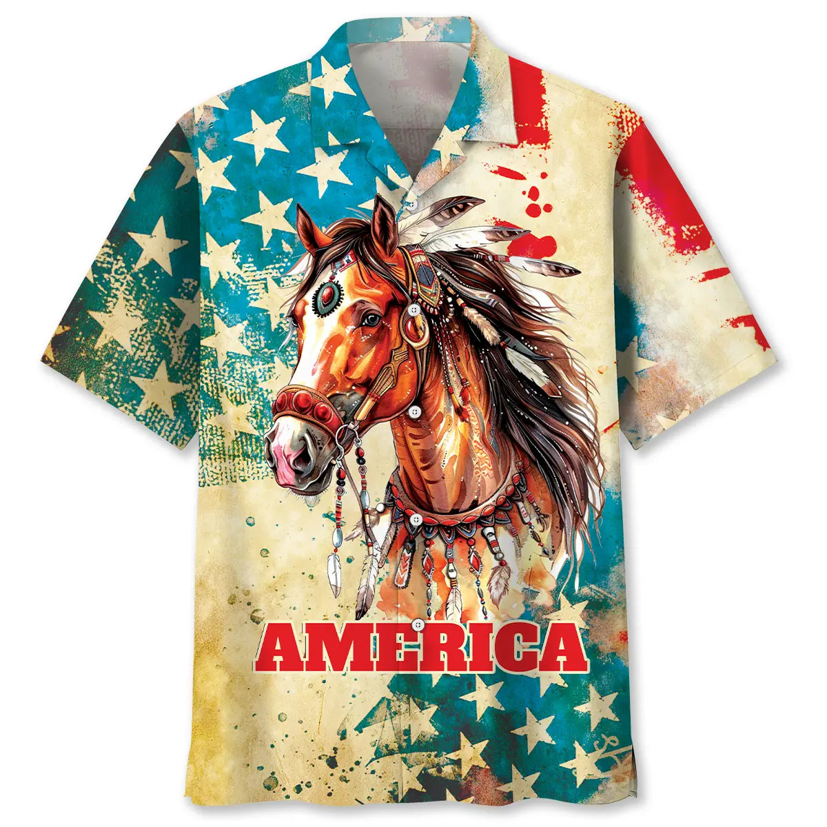 Vintage Horse USA Hawaiian Shirt For Relaxed Getaway, Beachside Event, And Memorable Gifting