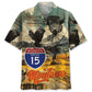 Vintage Montana Heritage Hawaiian Shirt For Summer Vacation, Beach Travel, And Casual Wear
