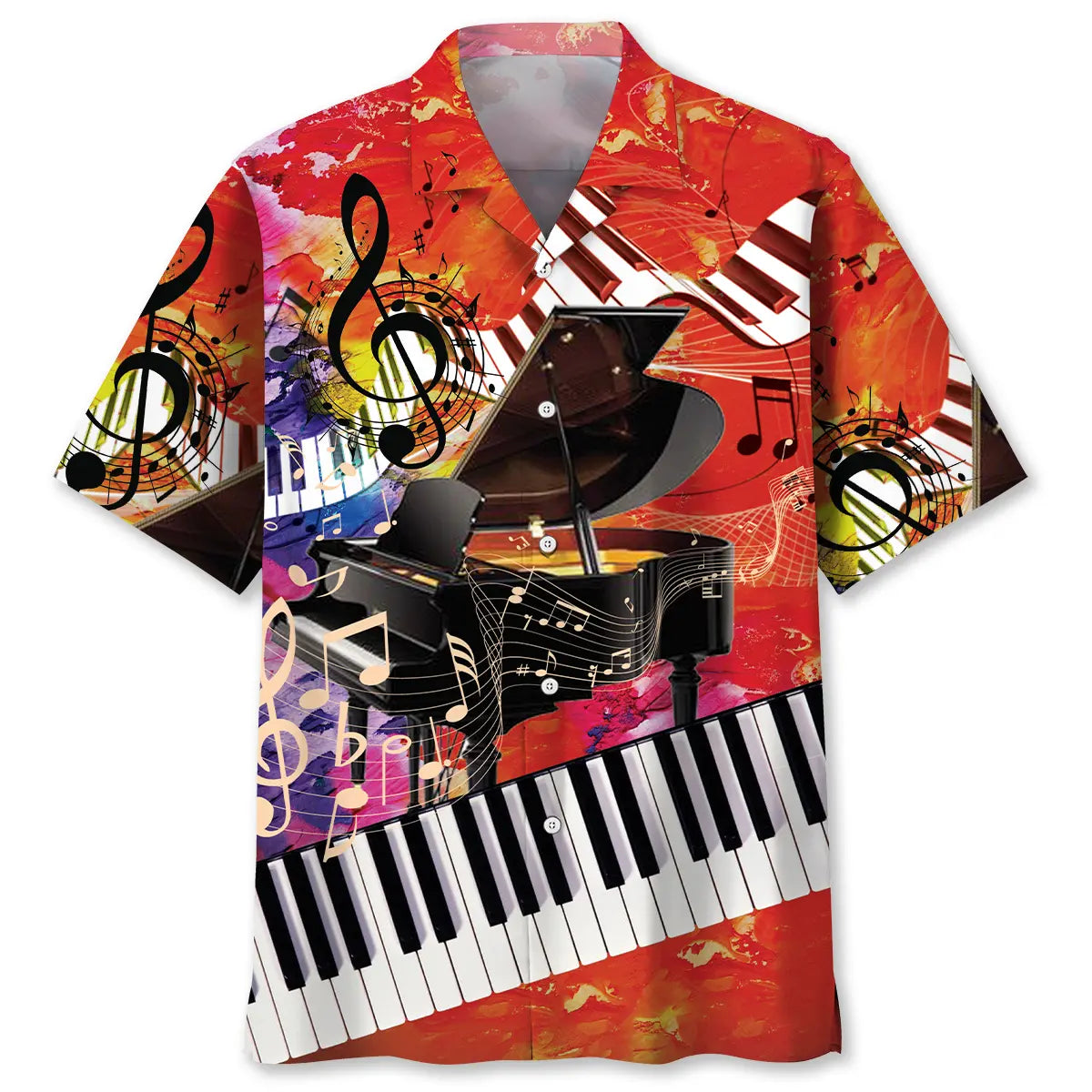 Vintage Piano Art Hawaiian Shirt For Family Vacation And Memorable Gifting