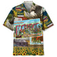 Vintage Postcard Kansas Hawaiian Shirt For Outdoor Event, Beach Travel, And Daily Summer Wear