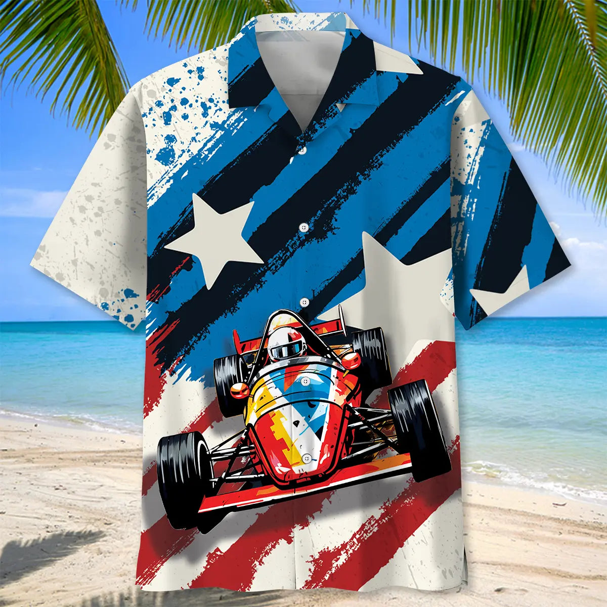 Vintage Quarter Midget Race Car Hawaiian Shirt For Island Vacations, Resort Wear, And Relaxed Seasonal Style