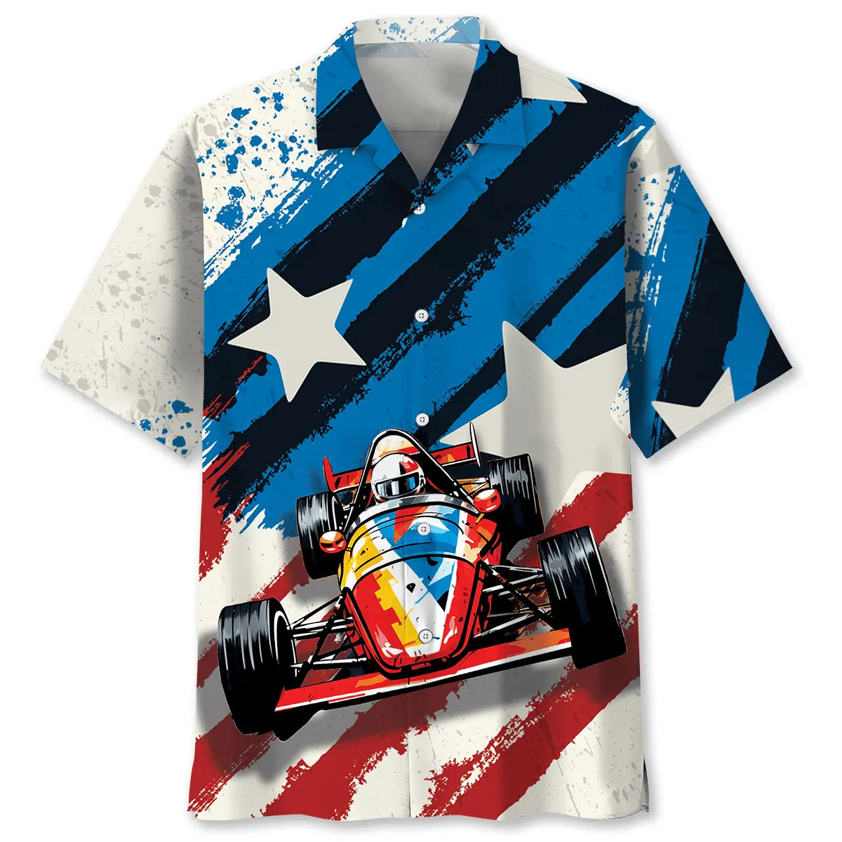 Vintage Quarter Midget Race Car Hawaiian Shirt For Island Vacations, Resort Wear, And Relaxed Seasonal Style