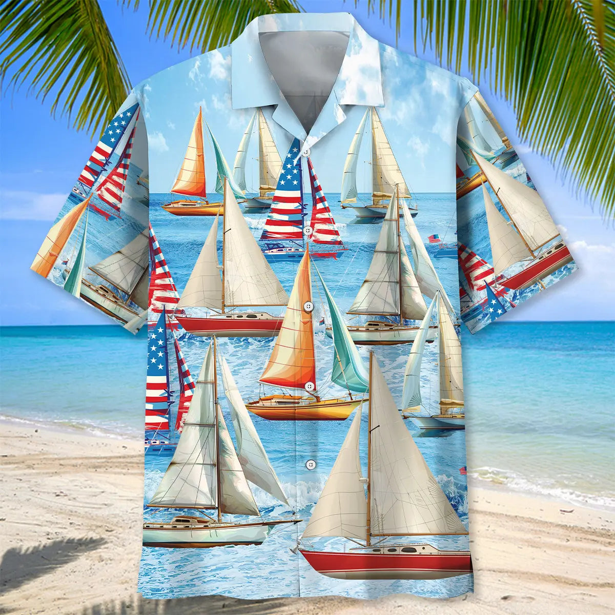 Vintage Sailboat Hawaiian Shirt For Beach Days, Summer Outings, And Thoughtful Gift Giving