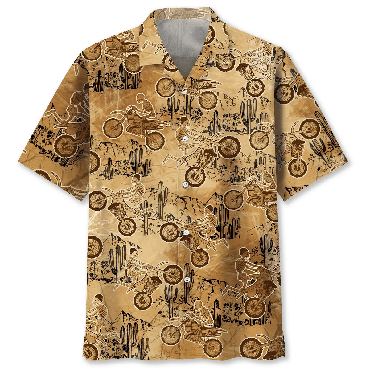Vintage Skull Motocross Hawaiian Shirt For Beach Days, Summer Outings, And Thoughtful Gift Giving