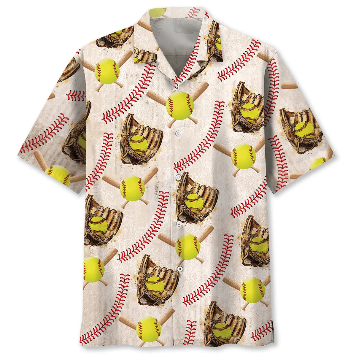 Vintage Softball Hawaiian Shirt For Beach Days, Summer Outings, And Thoughtful Gift Giving