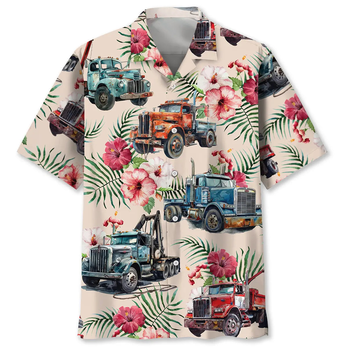 Vintage Tow Truck Operator Car Hawaiian Shirt For Cruise Journey And Easygoing Fashion
