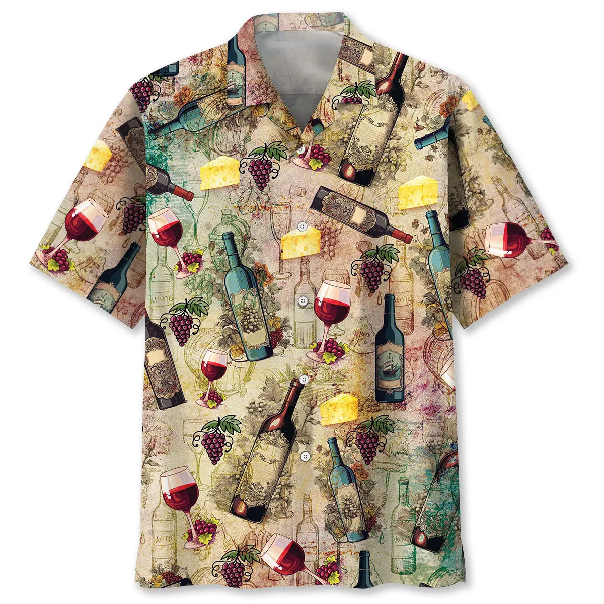 Vintage Wine Hawaiian Shirt For Tropical Holidays, Outdoor Gatherings, And Everyday Comfort