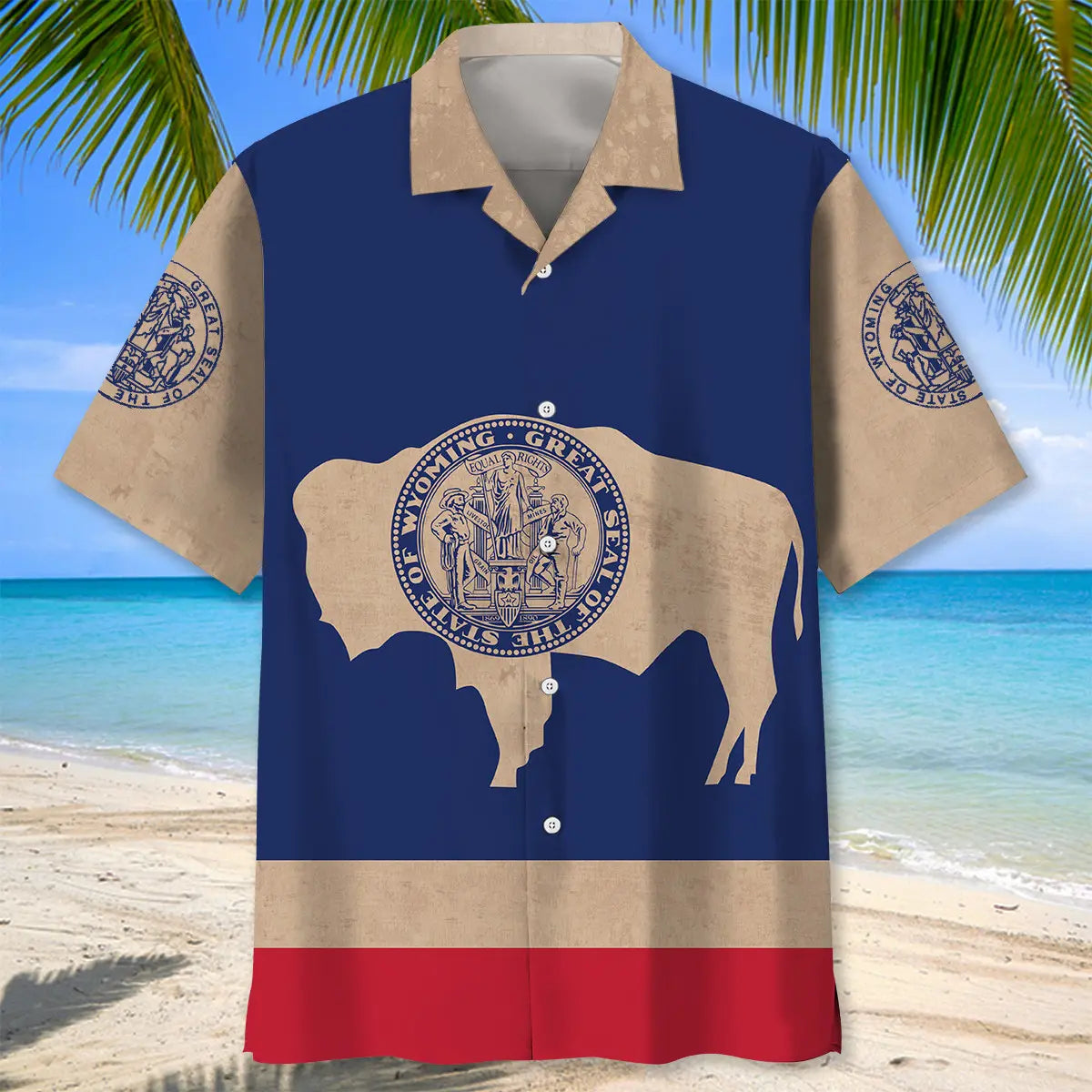 Vintage Wyoming The Equality State Hawaiian Shirt For Weekend Escape, Beach Party, And Resort Wear