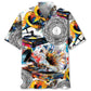 Abstract Vinyl Record Hawaiian Shirt For Summer Vacation, Beach Travel, And Casual Wear