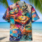 Creative Vinyl Record Player Hawaiian Shirt For Coastal Travel, Casual Events, And Comfortable Summer Wear