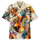 Vintage Violin Hawaiian Shirt For Resort Trips, Coastal Parties, And Warm Weather Style