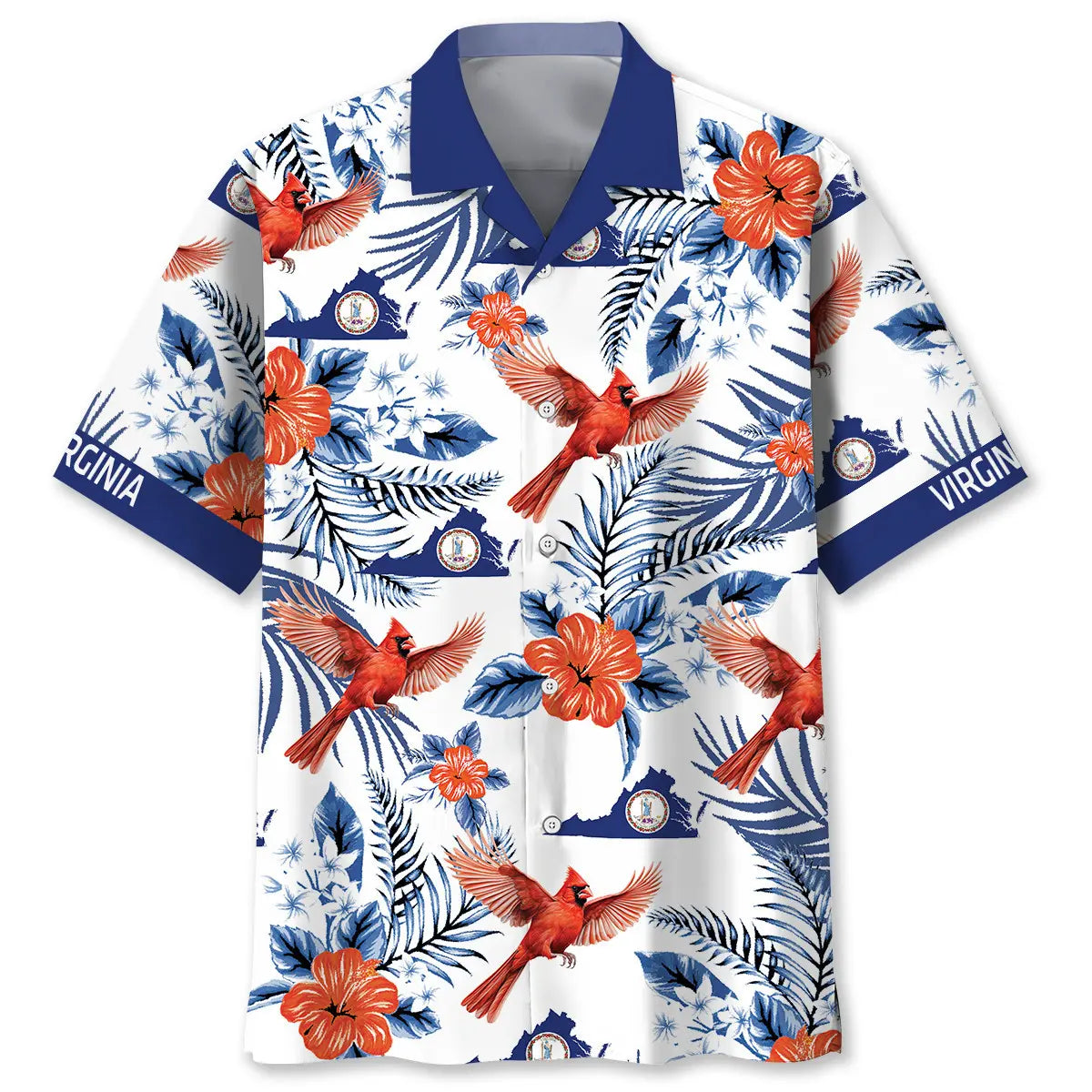 Virginia Hummingbird Proud State Hawaiian Shirt For Family Vacation And Beachside Style