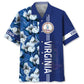 Floral Virginia Proud Hawaiian Shirt For Resort Trips, Coastal Parties, And Warm Weather Style