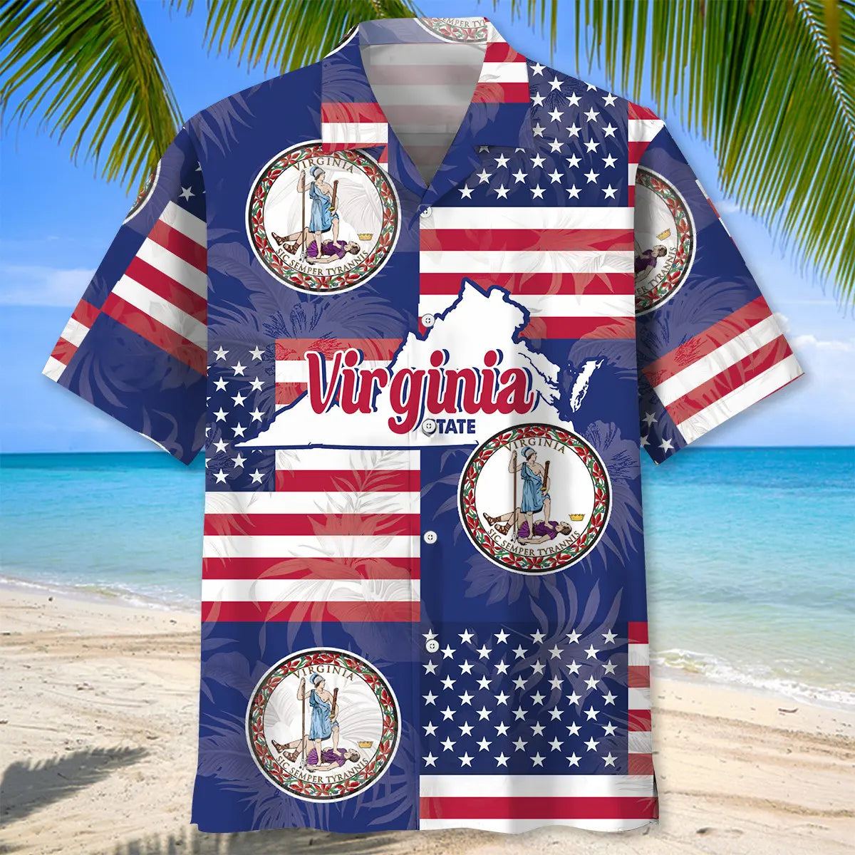 Virginia Proud Hawaiian Shirt For Tropical Holidays, Outdoor Gatherings, And Everyday Comfort