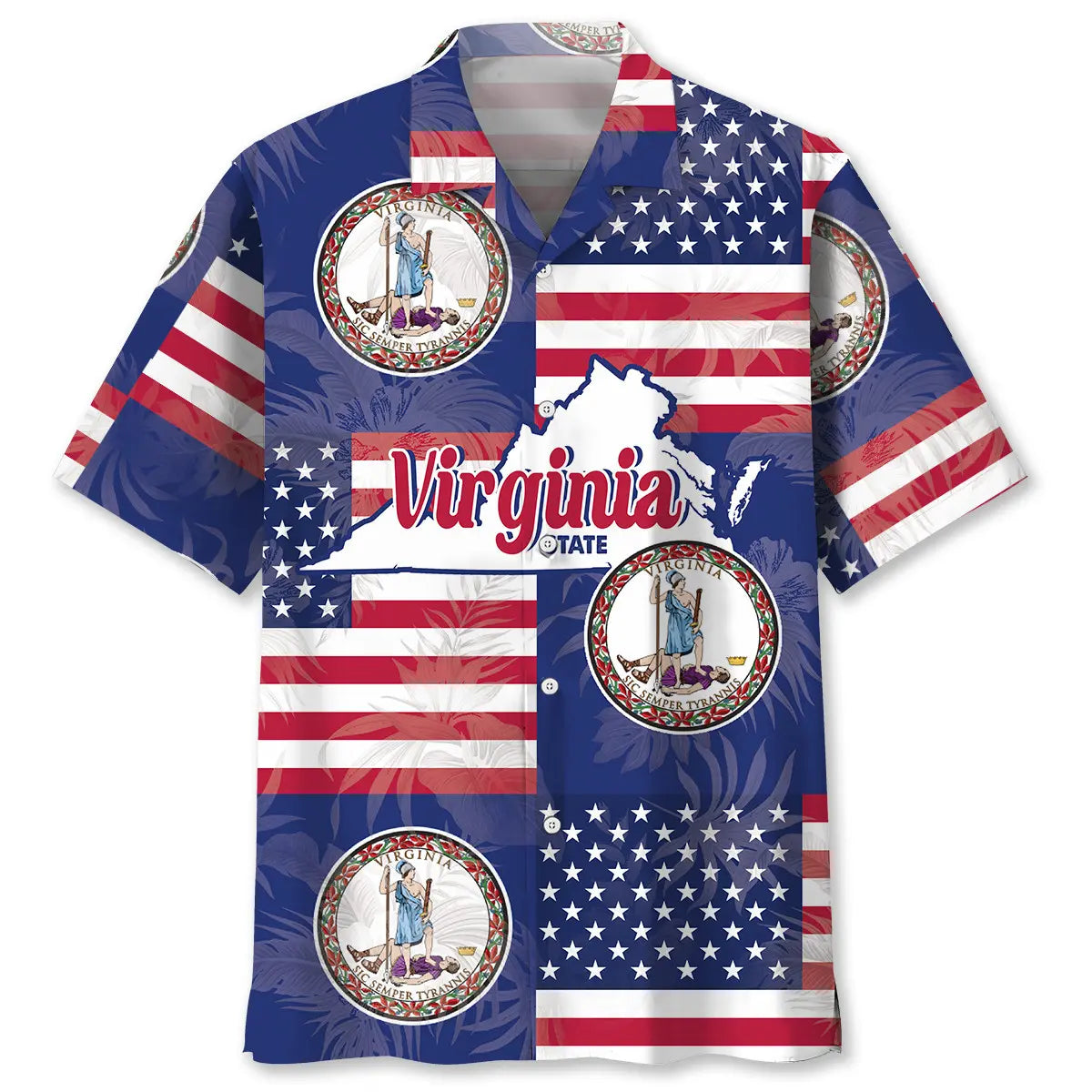 Virginia Proud Hawaiian Shirt For Tropical Holidays, Outdoor Gatherings, And Everyday Comfort
