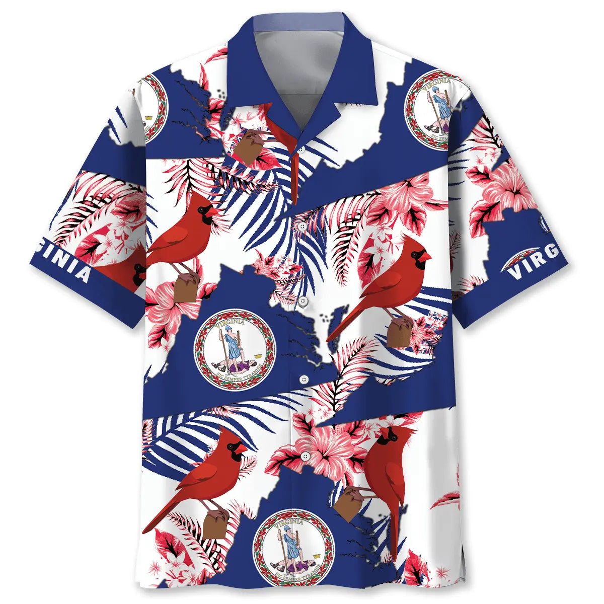 Virginia State Hawaiian Shirt For Beach Party And Casual Outdoor Style