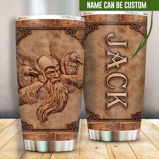 Viking Warrior Wood 20 Oz Tumbler For Coffee Travel And Daily Drinks