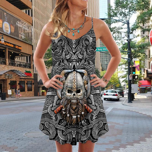 Nordic Symbol Summer Vibes Limited 2 – Women's Summer Sleeveless V-Neck Camisole Dress