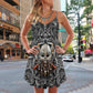 Viking Sign V-Neck Sleeveless Cami Dress For Festivals And Relaxed Warm Weather Style