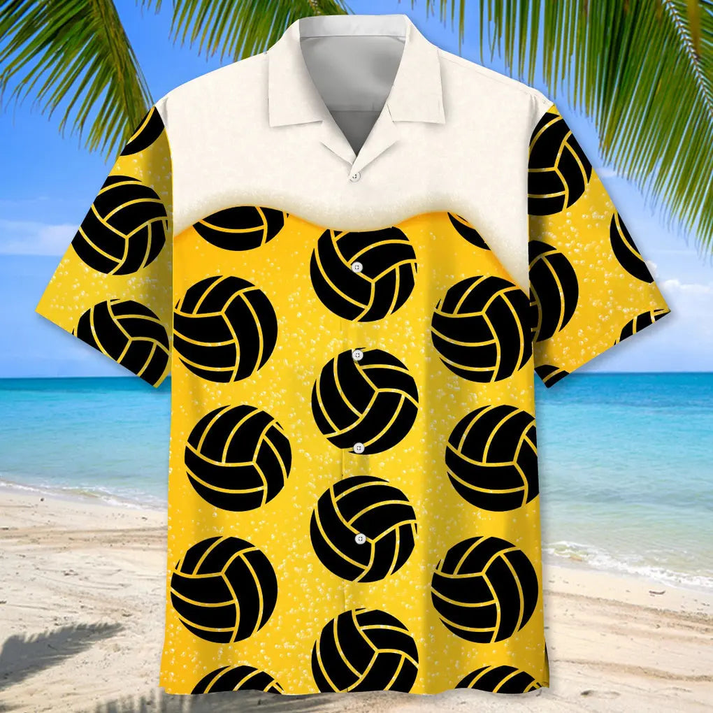 Volleyball Beer Hawaiian Shirt For Resort Trips, Coastal Parties, And Warm Weather Style