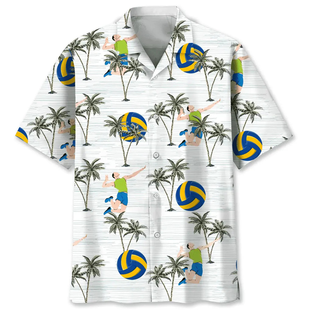 Volleyball Coconut Hawaiian Shirt For Island Vacations, Resort Wear, And Relaxed Seasonal Style