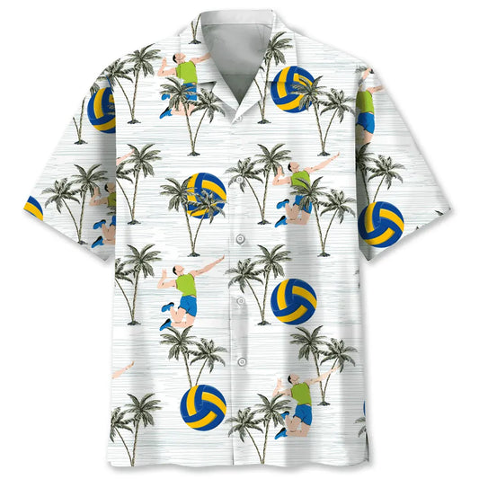 Volleyball Coconut Hawaiian Shirt For Island Vacations, Resort Wear, And Relaxed Seasonal Style