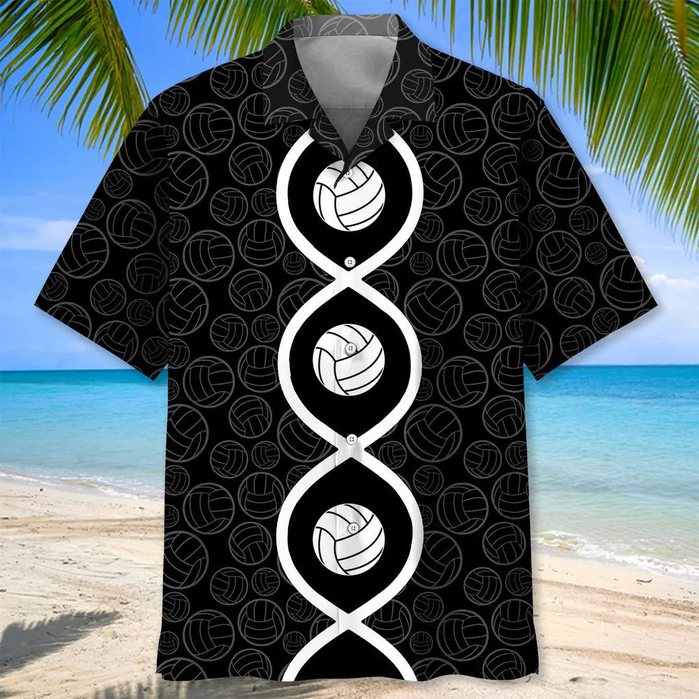 Volleyball DNA Hawaiian Shirt For Island Vacations, Resort Wear, And Relaxed Seasonal Style