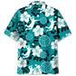 Volleyball Hibiscus Blue Hawaiian Shirt For Coastal Travel, Casual Events, And Comfortable Summer Wear