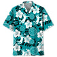 Volleyball Hibiscus Blue Hawaiian Shirt For Coastal Travel, Casual Events, And Comfortable Summer Wear