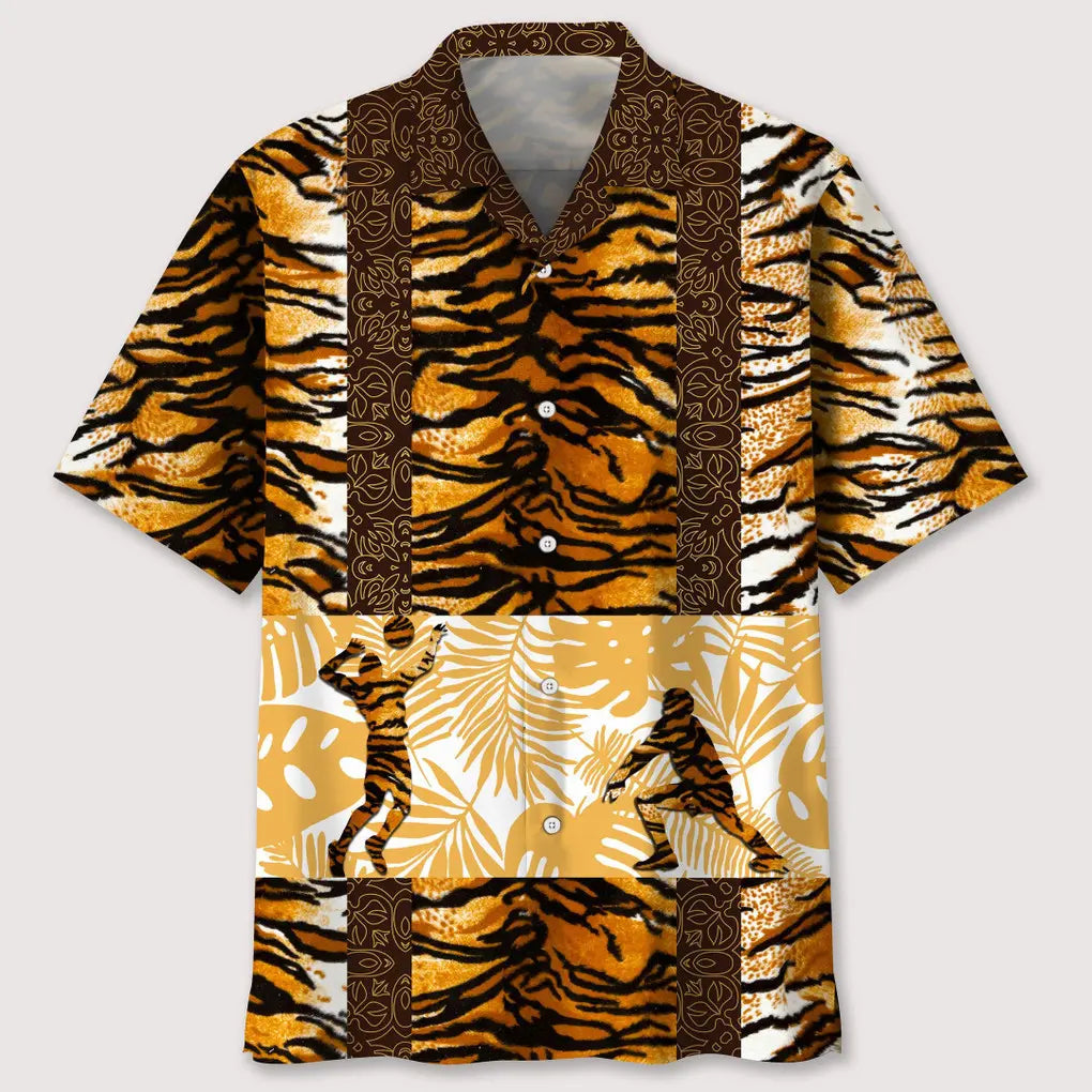 Volleyball Leopard Skin Hawaiian Shirt For Summer Vacation, Beach Travel, And Casual Wear