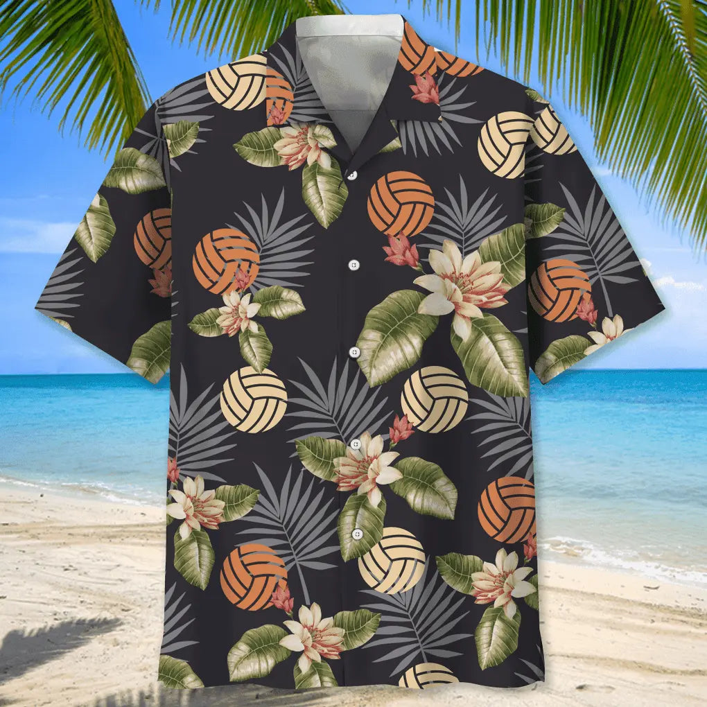 Tropical Volleyball Hawaiian Shirt For Summer Vacation, Beach Travel, And Casual Wear