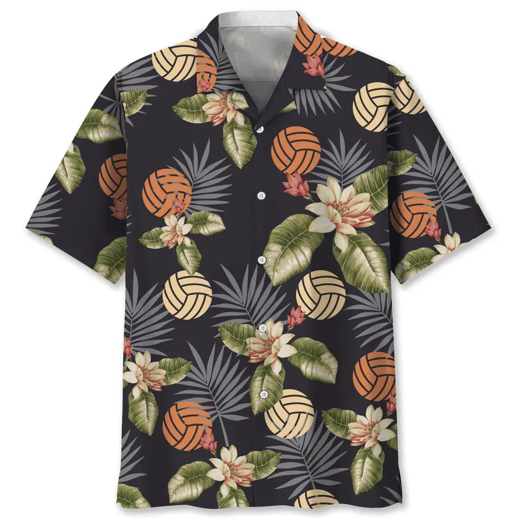 Tropical Volleyball Hawaiian Shirt For Summer Vacation, Beach Travel, And Casual Wear