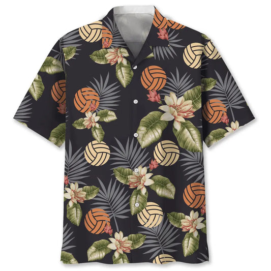 Tropical Volleyball Hawaiian Shirt For Summer Vacation, Beach Travel, And Casual Wear