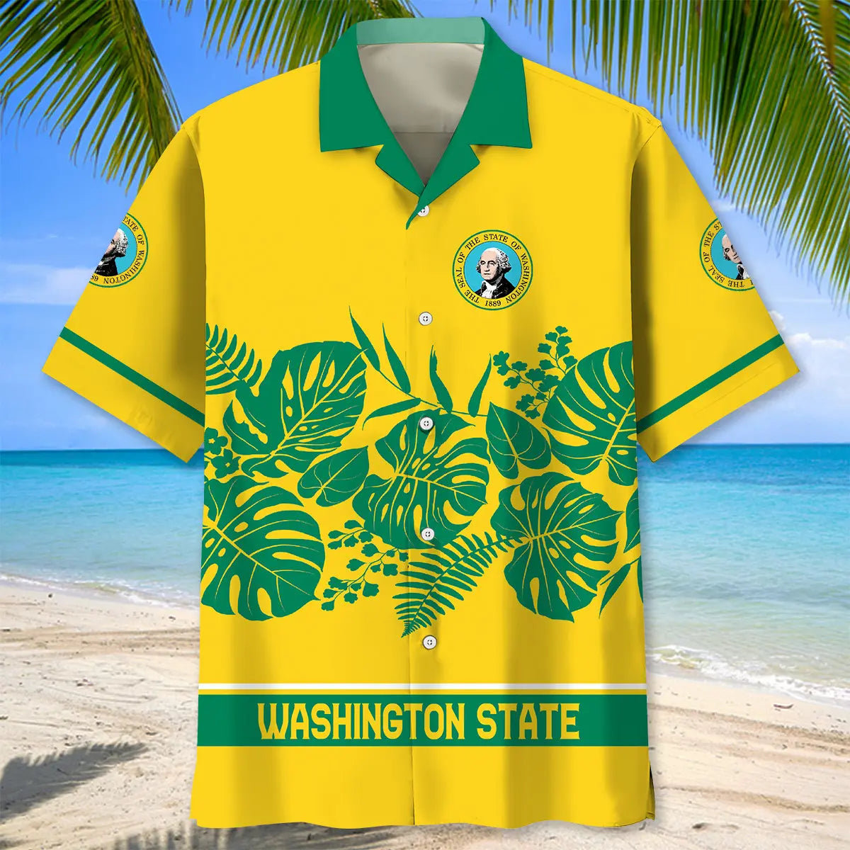 Washington Heritage Hawaiian Shirt For Resort Trips, Coastal Parties, And Warm Weather Style