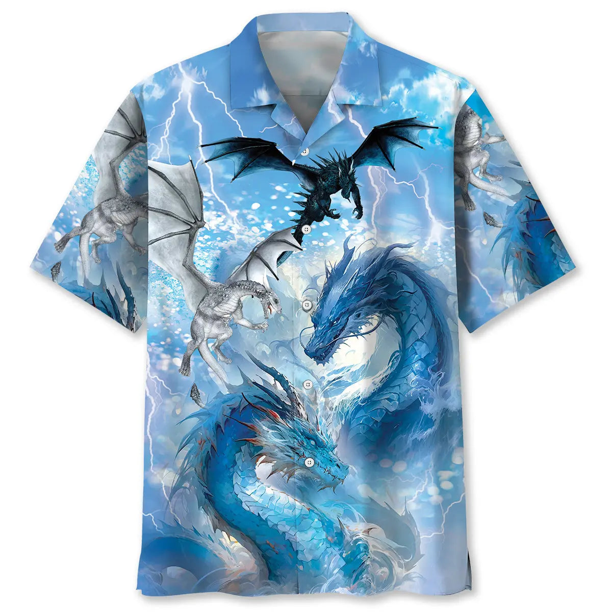Water Dragon Hawaiian Shirt For Fantasy Fans, Resort Trips, And Imaginative Summer Style