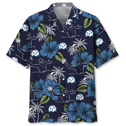Water Polo Blue Nature Hawaiian Shirt For Resort Escape And Comfortable Travel Wear