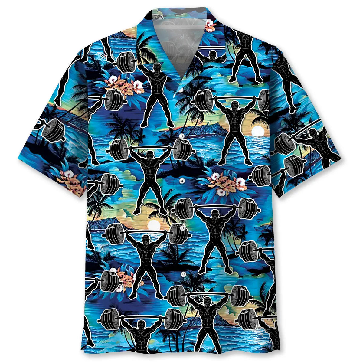 Tropical Weight Lifting Gym Hawaiian Shirt For Resort Trips, Coastal Parties, And Warm Weather Style