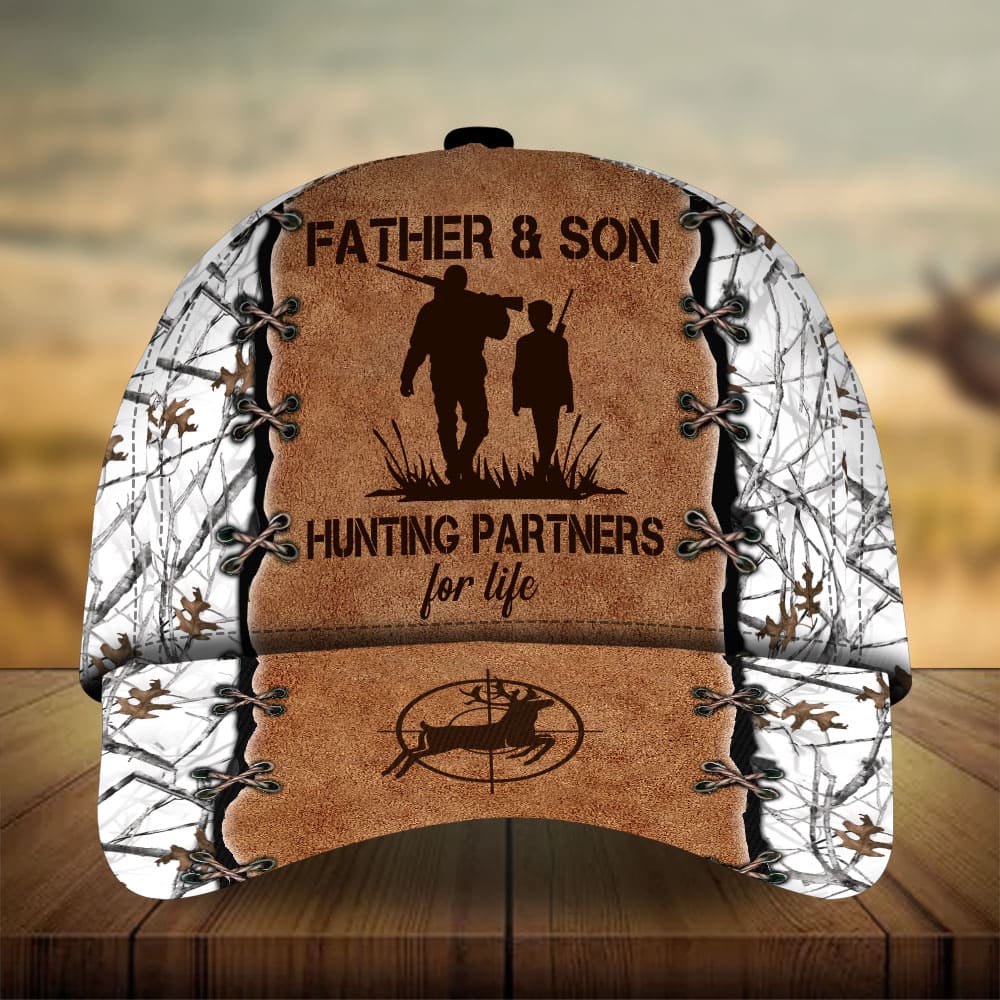 Father And Son Hunting Personalized Classic Cap For Vacations Festivals Parties And Everyday Outfits