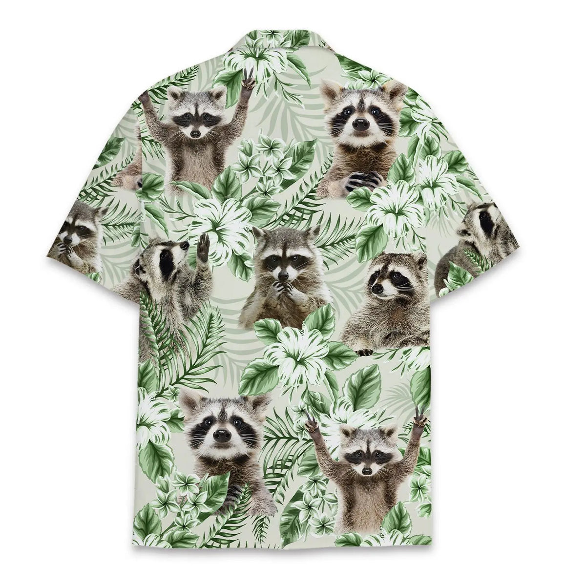 Tropical Island Raccoon Aloha Hawaiian Shirt For Tropical Holidays, Outdoor Gatherings, And Everyday Comfort
