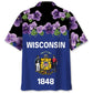 Wisconsin Creative Pattern Hawaiian Shirt For Summer Vacation, Beach Travel, And Casual Wear