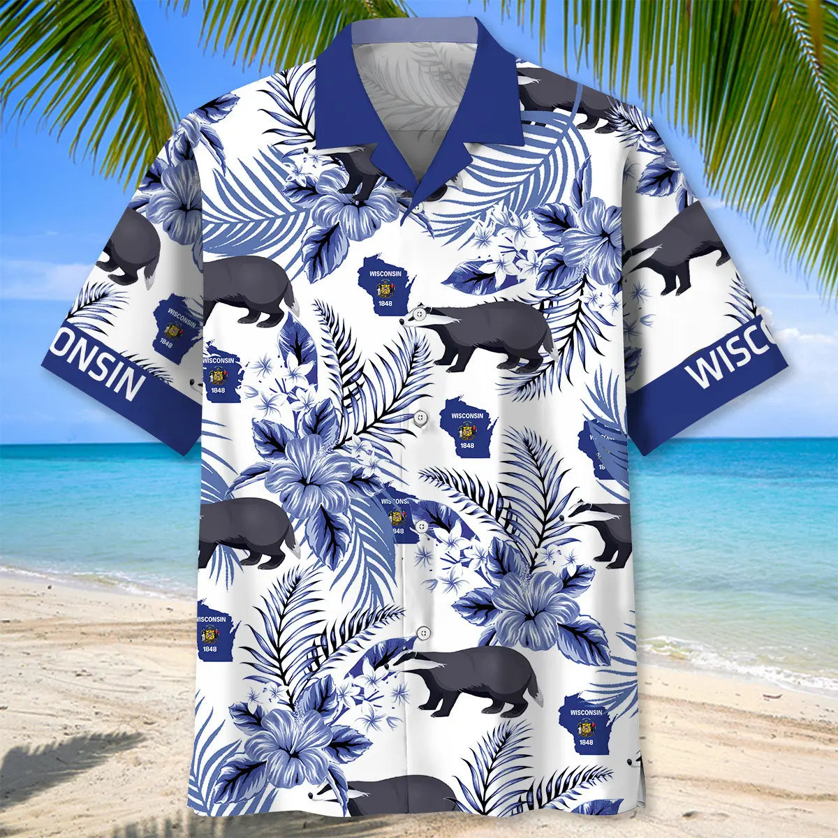 Wisconsin Proud Hawaiian Shirt For Beach Travel And Beachside Style