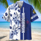 Wisconsin Heritage Nature Hawaiian Shirt For Coastal Travel, Casual Events, And Comfortable Summer Wear