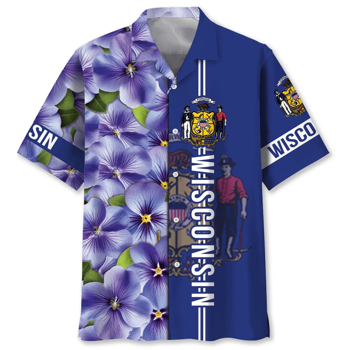 Wisconsin Heritage Proud Hawaiian Shirt For Island Vacations, Resort Wear, And Relaxed Seasonal Style