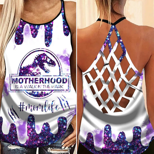 Dinosaurs Peace Life Hollow Tank Top For Fitness Activities And Daily Wear