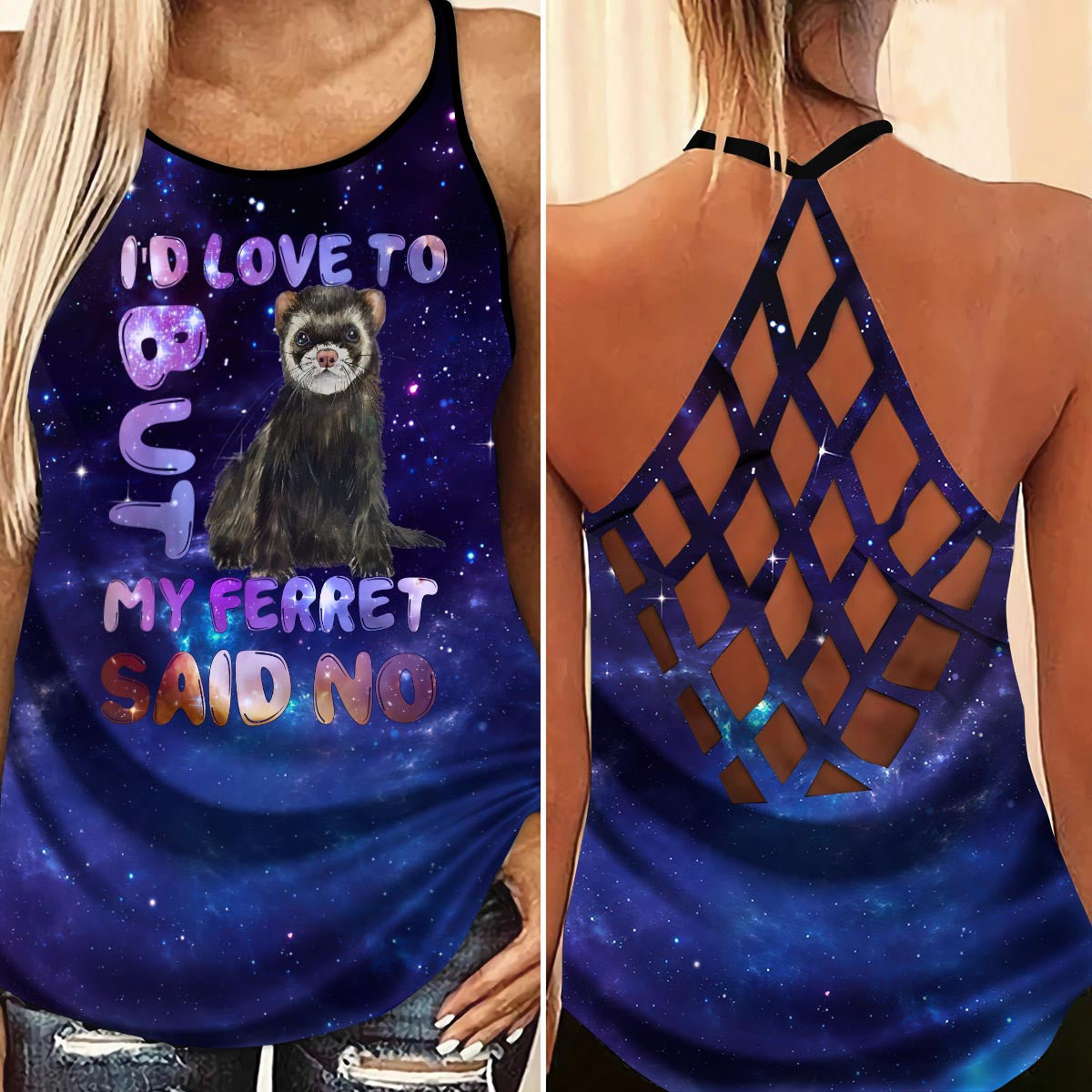 Ferret So Cute Hollow Tank Top For Active Lifestyles And Weekend Style