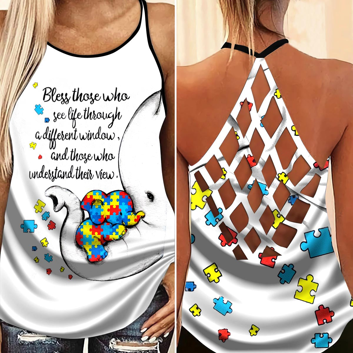 Autism Love Hollow Tank Top For Community Events And Positive Support