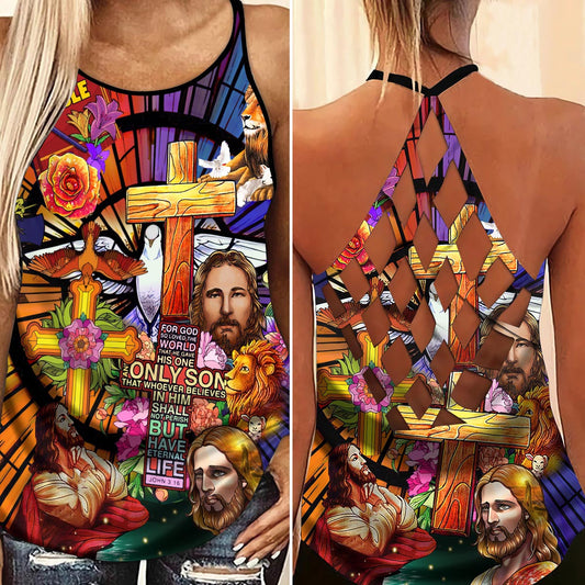 Jesus Save My Life Hollow Tank Top For Studio Workouts And Casual Wear