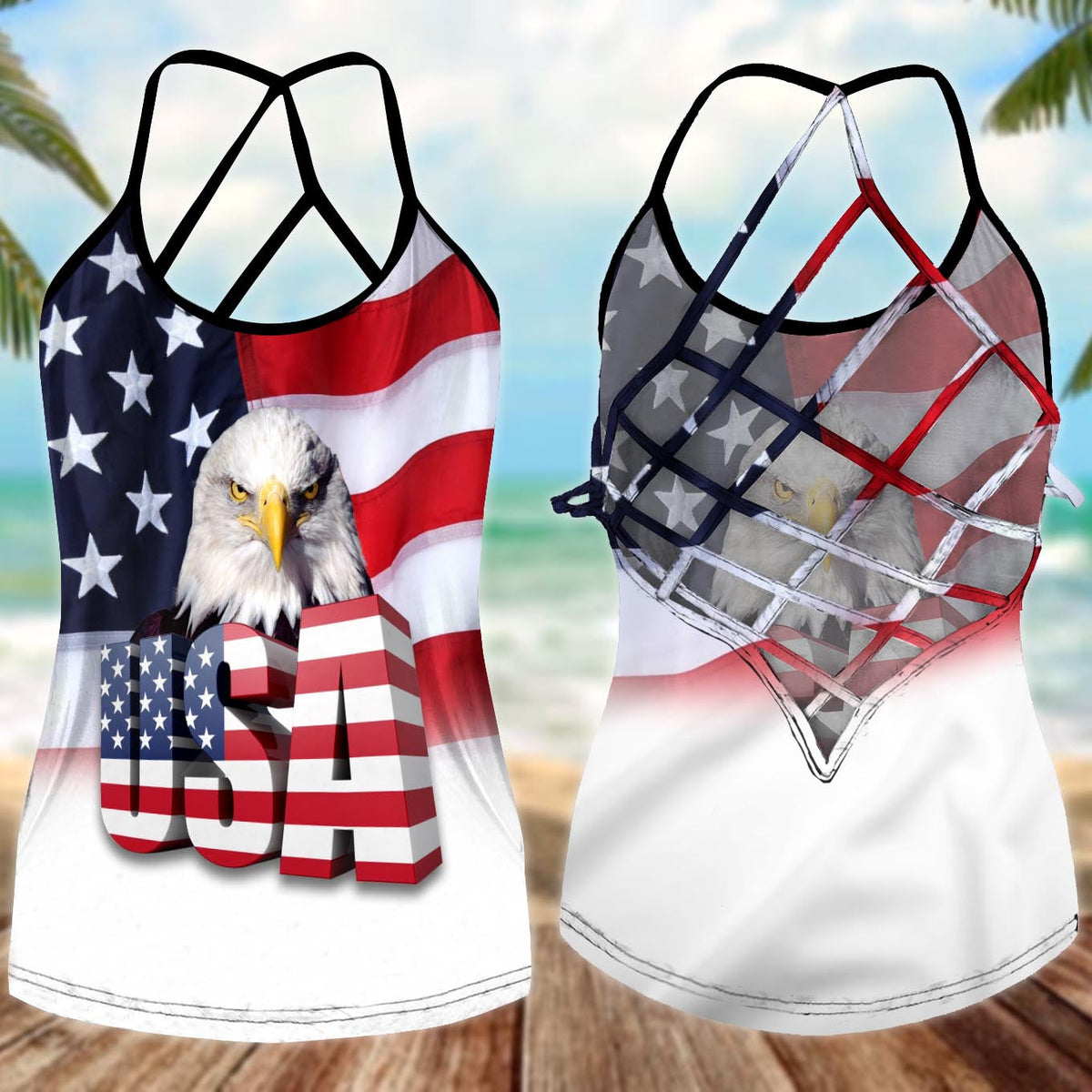 America Independence Day Happiness Hollow Tank Top For Fitness Activities And Relaxed Style