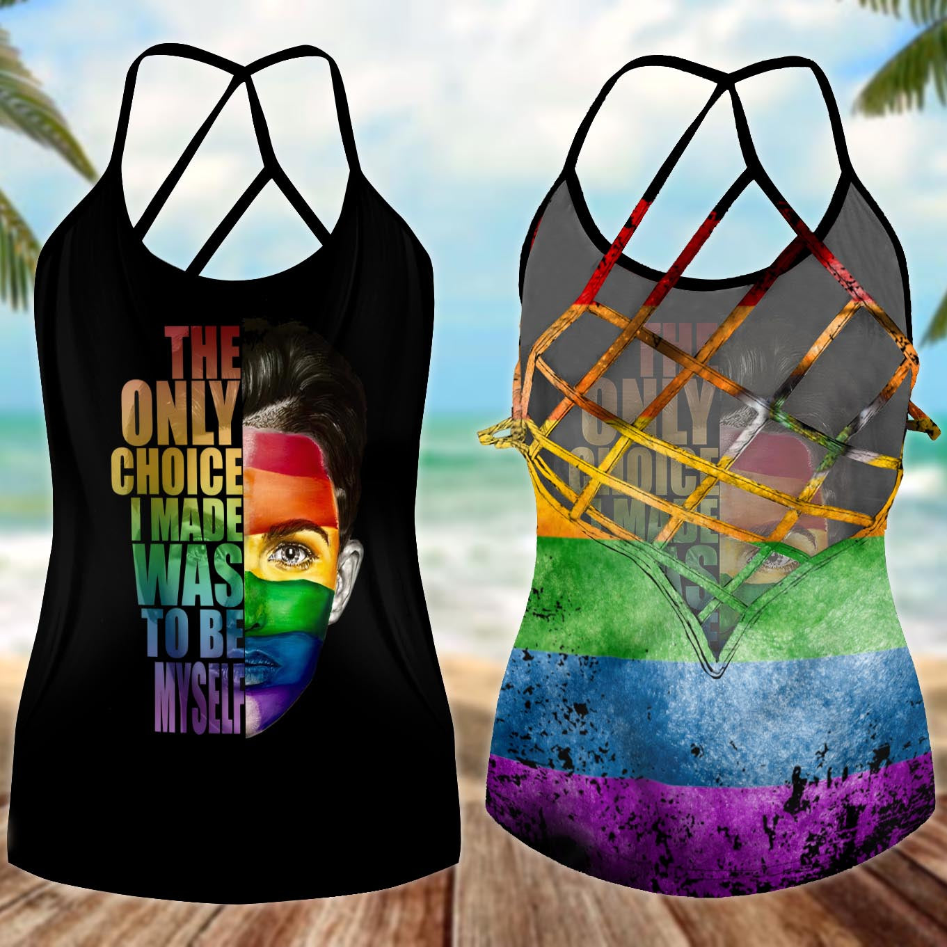 LGBT Love Pride Hollow Tank Top For Positive Support And Gifting